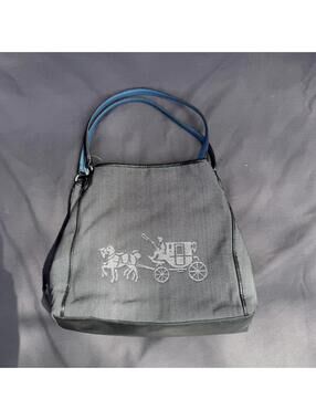 Coach Horse & Carriage Canvas Shoulder Hobo Bag